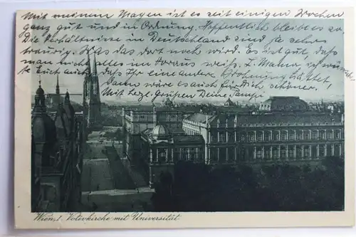 AK Wien I, Votivkirche mit Universität 1923 #PC829