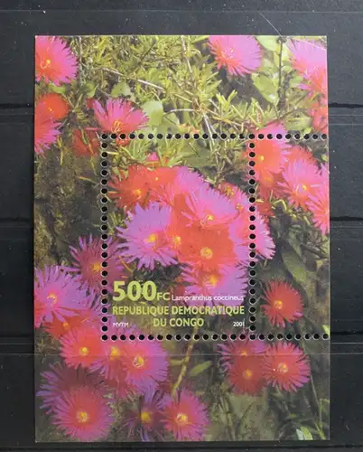 Kongo Block 116 mit 1702 postfrisch Blumen #RY001