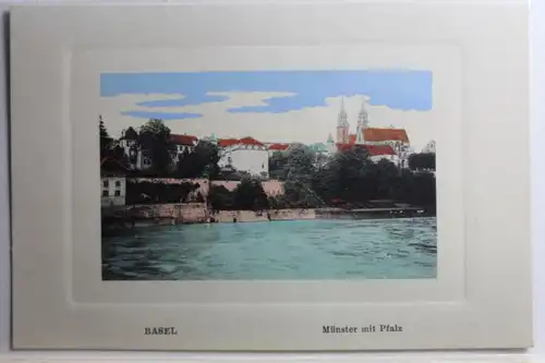AK Basel Münster mit Pfalz #PC948