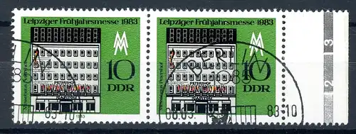 DDR 2779 II gestempelt Plattenfehler im waag. Paar #GQ127