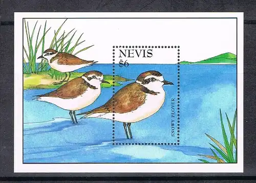 Nevis Block 87 postfrisch Vögel #JD230