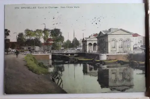 AK Brüssel Canal de Charleroi Vers l' Allée Verte 1911 #PD415