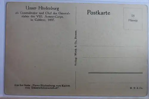 AK Deutschland Porträtkarte - Generalmajor von Hindenburg #PD475