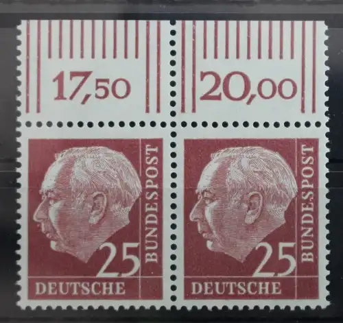 BRD 186y OR postfrisch Oberrandpaar Bundesrepublik Deutschland #SB363