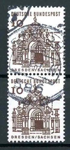 BRD 454 I gestempelt im senkr. Paar, Plattenfehler #GQ196