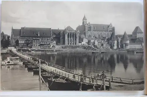 AK Marienburg Die Marienburg mit Schiffbrücke 1924 #PD628