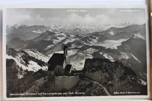 AK Wendelstein Kircherl mit Kaisergebirge und Hoh. Tauern #PD377