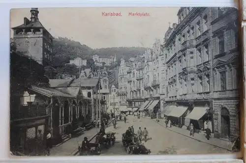 AK Karlsbad Marktplatz 1913 #PD655