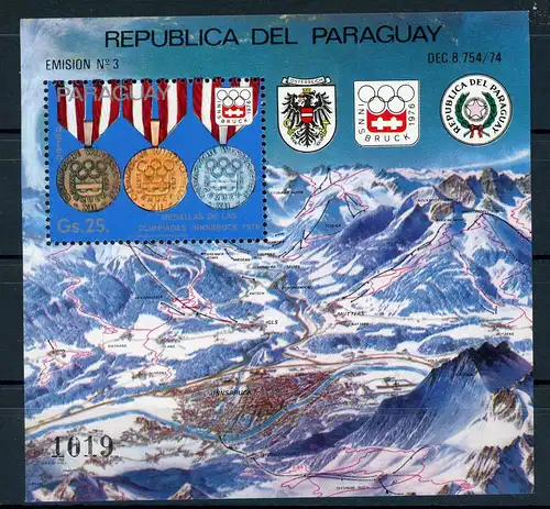 Paraguay Block 277 postfrisch Olympiade #HL285