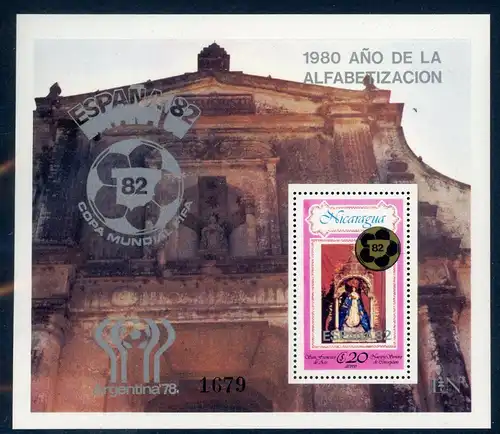 Nicaragua Block 123 postfrisch Olympiade #HL286