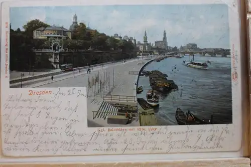 AK Dresden Belvédére mit Elbe Ufer 1903 #PD644