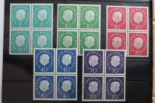 BRD 302-306 postfrisch Viererblöcke Bundesrepublik Deutschland #SB631