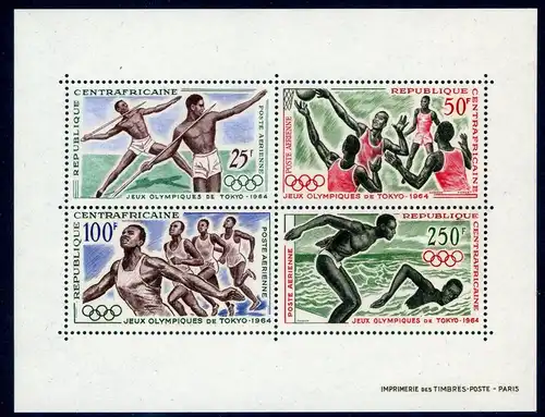 Zentralafrika Block 2 postfrisch Olympiade #HL279