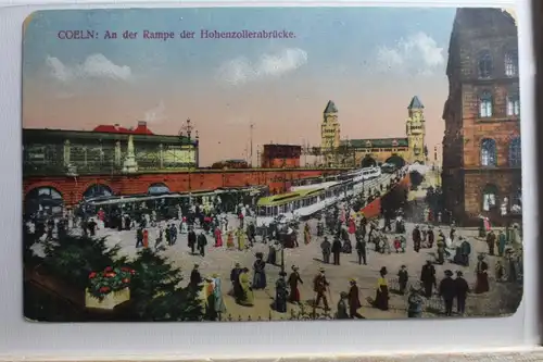 AK Köln An der Rampe der Hohenzollernbrücke #PD976