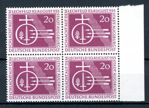 Bund 4er Block Bogenrand rechts 216 postfrisch #HF132