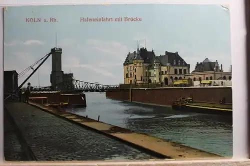 AK Köln Hafeneinfahrt mit Brücke #PD964