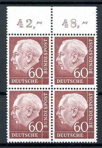 Bund 4er Block 190 x Oberrand postfrisch #HF125