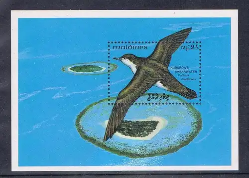 Malediven Block 282 postfrisch Vögel #JD265