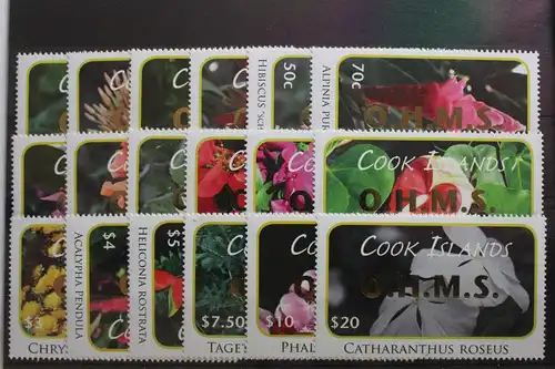Cookinseln Dienstmarken 70-87 postfrisch Blumen #SE620