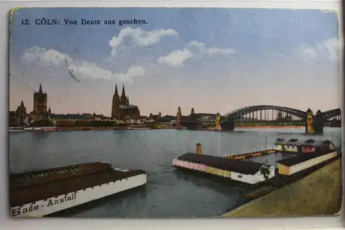 AK Köln von Deutz aus gesehen Feldpost 1915 #PE007