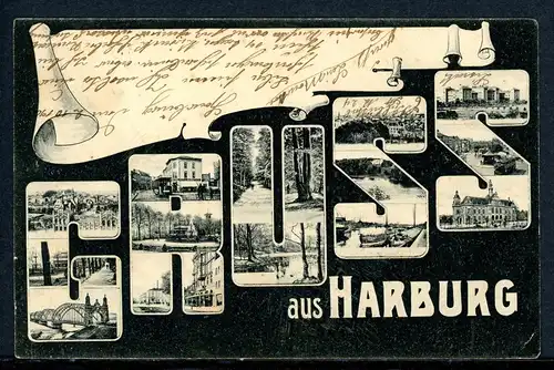 AK Harburg verschiedene Ansichten 3.10.1904 #IU966