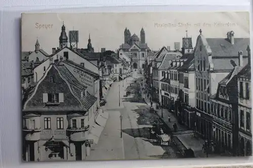 AK Speyer Maximilian Straße mit dem Kaiserdom 1915 #PE067