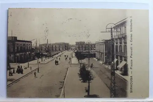 AK Syrakus Piazza Pancall e Corso Umberto l. 1914 #PE113