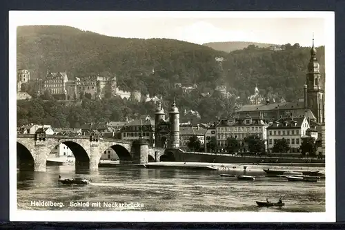 AK Heidelberg Schloß mit Neckarbrücke 1932 #IU970