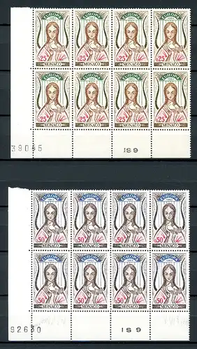 Monaco 8er Bogenteil 742-43 postfrisch Eckrand ul #IU963