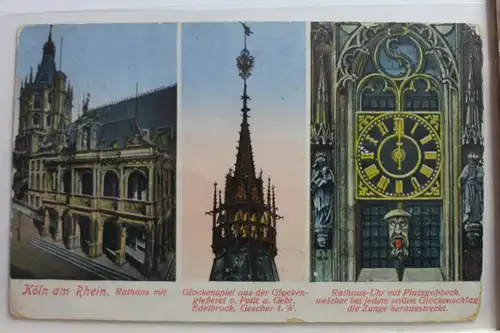 AK Köln Rathaus mit Glockenspiel Mehrbildkarte 1915 #PE366