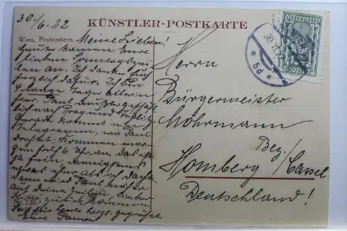 AK Wien Praterstren Künstlerkarte 1922 #PE344