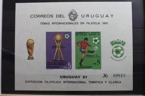 Uruguay Block 51 mit 1630-1631 postfrisch Fußball211 #SF554