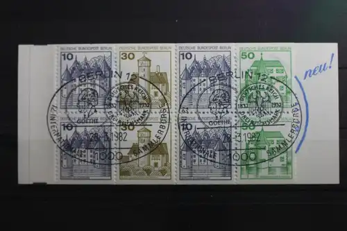 Berlin MH 11f PF V+IV oZ gestempelt Markenheftchen Plattenfehler #SH071