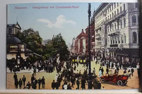 AK Hannover Georgstrasse mit Continental-Hotel 1914 #PE375