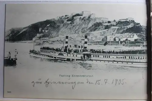 AK Koblenz Festung Ehrenbreitstein 1905 #PE404