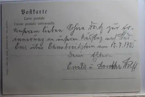 AK Koblenz Festung Ehrenbreitstein 1905 #PE404