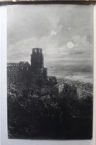 AK Heidelberg Schloss im Mondschein Künstlerkarte 1912 #PE419