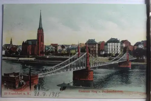 AK Frankfurt am Main Eisener Steg u. Sachsenhausen 1905 #PE402