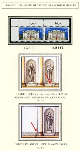 Bund 1625 I + F2 postfrisch Plattenfehler #BW6770