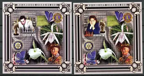 Mosambik Block 86-87 postfrisch Schach #GI632