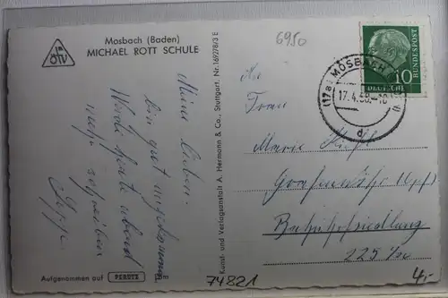 AK Mosbach Michael Rott Schule 1958 #PE538