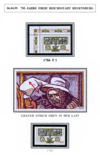 Bund 1786 F1 postfrisch Plattenfehler #BW6655