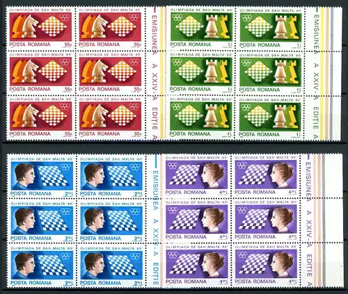 Jugoslawien 6er Blöcke 3747-3750 BR postfrisch Schach #Scha5034