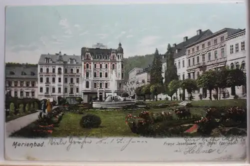 AK Marienbad Franz Joselplatz mit Hotel Egeriänder 1904 #PF010