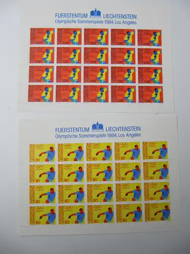 Liechtenstein Jahrg. 1984 mit 20x 837-865 postfrisch Bogens. KW. 650,- #SJ415