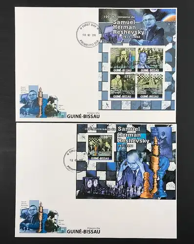 Guinea Bissau KB 5288-5291 + Block 906 Schach Ersttagesbrief/FDC #Scha5060