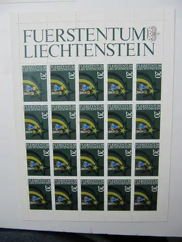 Liechtenstein Jahrg. 1983 mit 20x 816-836 postfrisch Bogens. KW. 630,- #SJ412