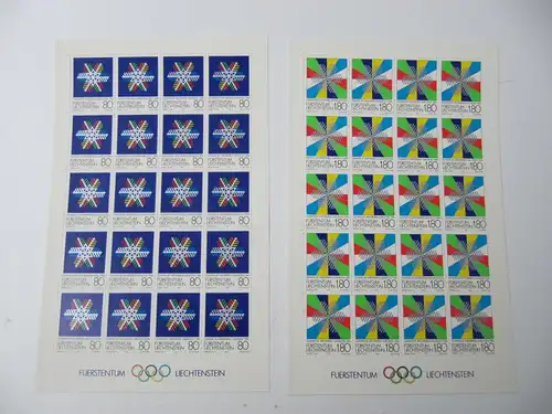 Liechtenstein Jahrg. 1983 mit 20x 816-836 postfrisch Bogens. KW. 630,- #SJ412