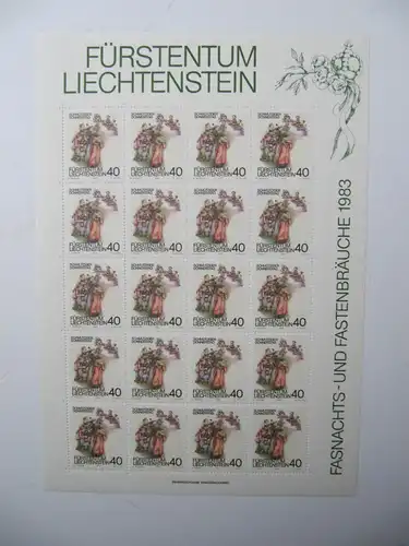 Liechtenstein Jahrg. 1983 mit 20x 816-836 postfrisch Bogens. KW. 630,- #SJ412