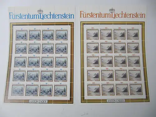Liechtenstein Jahrg. 1983 mit 20x 816-836 postfrisch Bogens. KW. 630,- #SJ412